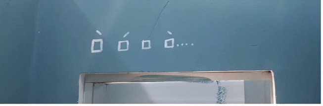 Câu hát nổi tiếng "Ò ó o ò...." của ca sĩ Chi Pu xuất hiện ngay trên cửa ra vào của nhà vệ sinh ở quán cafe tại Đồng Nai.