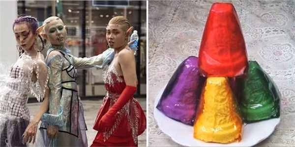 Cách chơi màu trang phục vừa táo bạo lại vừa có sự gần gũi, thân thương như những chiếc bánh oản của bộ 3 yêu tinh thời trang.