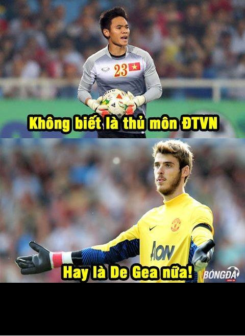 Người được nhắc đến nhiều nhất trong trận đấu giữa ĐT Việt Nam và ĐT Iraq ngoài Công Vinh còn có thủ môn Nguyên Mạnh. Thủ môn này đã có những pha bay người cứu thua hết sức đẹp mắt và cư dân mạng cho rằng thủ môn xuất sắc là De Gea đã "nhập" vào Nguyên Mạnh, giúp ĐT Việt Nam tránh được những bàn thua.