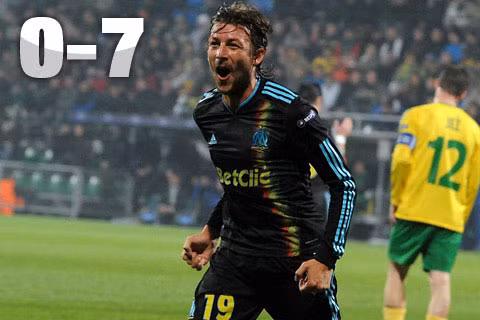 Còn tại vòng bảng mùa giải 2010/2011, dù phải làm khách nhưng Marseille vẫn xuất sắc vùi dập Zilina với chiến thắng 7 sao.