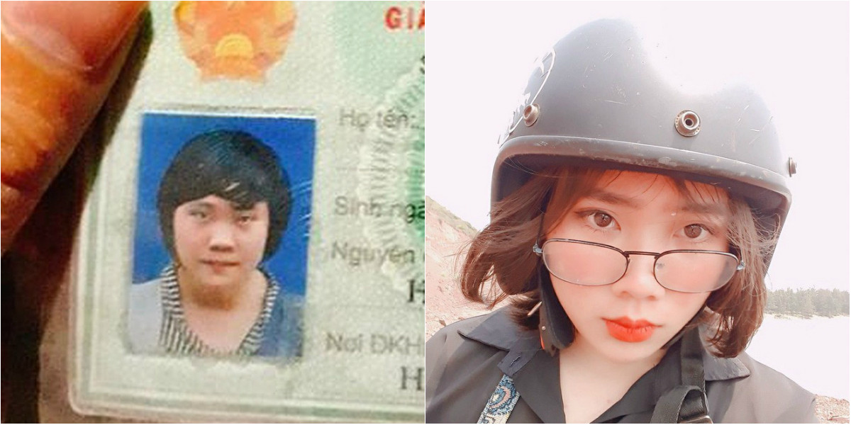 Ảnh thẻ trong CMND chụp năm lớp 9. Bây giờ nhìn cô bạn này có phần trẻ ra hơn hồi đó đến cả chục tuổi.