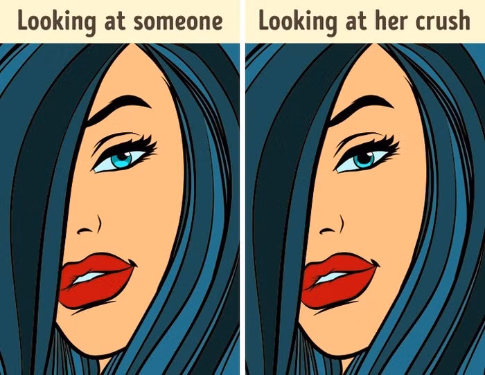 3. Mắt mở to hơn: Đôi mắt giúp chúng ta biết được cảm xúc của người đối diện. Theo các nhà khoa học, khi yêu, mắt của chúng ta sẽ giãn to hơn khi gặp người ấy.