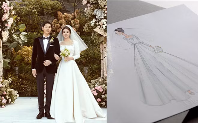 Năm 2017, váy cưới của Song Hye Kyo diện trong "hôn lễ thế kỷ" với Song Joong Ki từng gây sốt. Chiếc váy do đích thân giám đốc sáng tạo Maria Grazia Chiuri thiết kế, lấy ý tưởng từ chiếc váy nhung màu đen nằm trong BST Haute Couture Thu 2017 của Dior. Nữ diễn viên Hậu duệ mặt trời vì yêu thích mẫu váy nên đã đặt yêu cầu NTK nước Pháp thiết kế dựa trên hình mẫu này. Chất liệu lụa sang trọng cùng phom dáng cổ điển nhẹ nhàng, tinh tế tôn lên nhan sắc, vóc dáng của cô dâu.