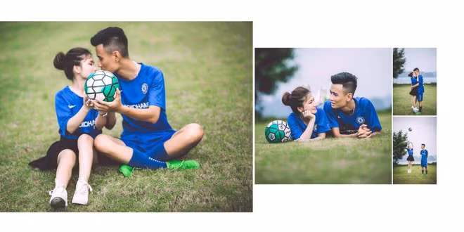 Đội bóng Chelsea chính là cái duyên để Dương và Mạnh gặp mặt, quen nhau rồi yêu nhau. Nói về tấm thiệp cưới của mình, Thùy Dương bày tỏ: "Tấm thiệp không có gì đặc biệt lắm, tụi mình đã lấy ý tưởng từ những tấm vé của Chelsea để thiết kế, những thiệp này chỉ dùng để mời một số anh em bạn bè thân thiết trong đội bóng. Thực sự mình cũng khá bất ngờ khi nhận được sự hưởng ứng của bạn bè".