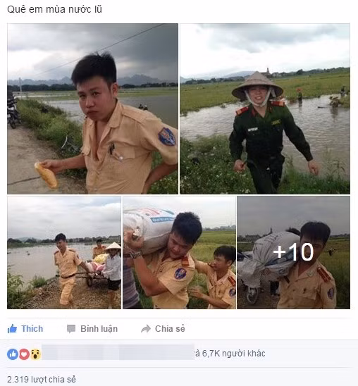 Cong an Ninh Binh loi chan dat giup dan gat lua gay sot