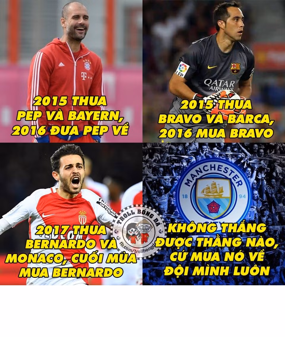 Bức ảnh chế cách chuyển nhượng cực thông minh của Man City đã khiến dân mạng một phen cười nghiêng ghế.