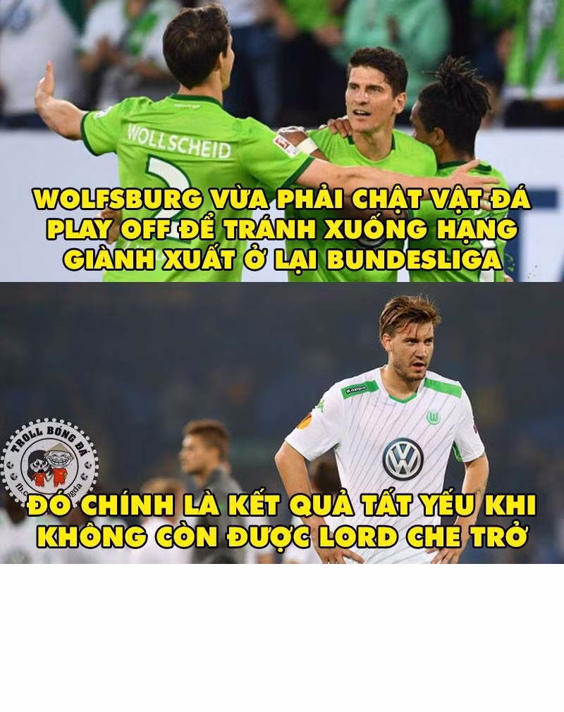 Việc không còn được "thánh Lord" che trở, Wolfsburg ngay lập tức phải lãnh hậu quả.