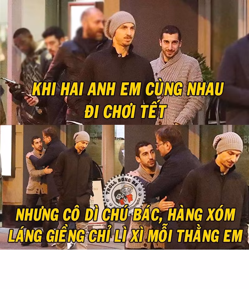 Khi Mkhitaryan và Ibrahimovic đi chơi Tết.