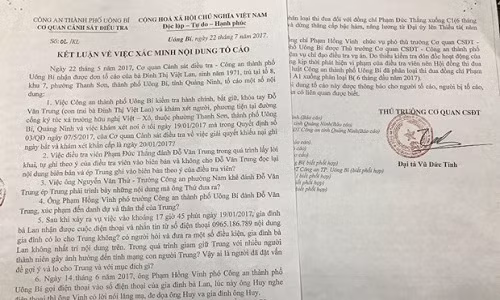 Pho thu truong Co quan CSDT Cong an TP Uong Bi bi ha thi dua