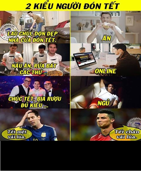 Khi Messi và Cris Ronaldo đón Tết.