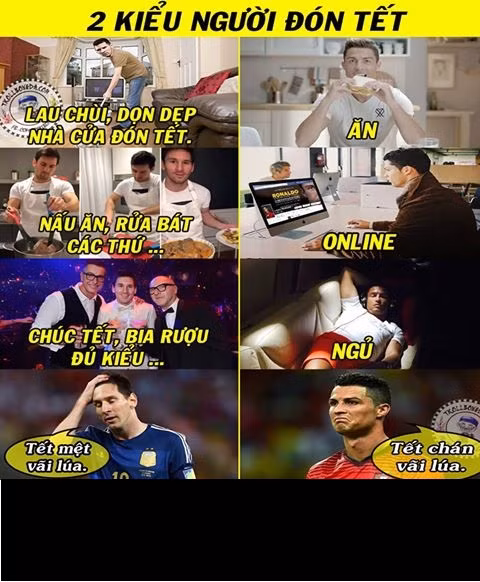 Khi Messi và Cris Ronaldo đón Tết.