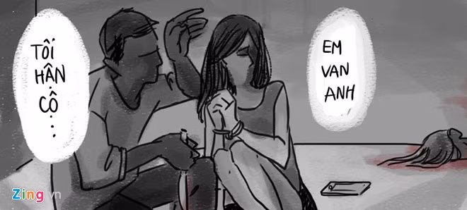 Hung thủ lên lầu, sát hại hai cô gái.