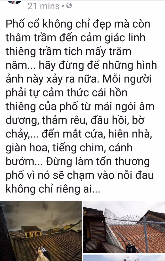 Ông Nguyễn Văn Lanh - Trưởng phòng Văn hóa Thông tin thành phố Hội An cho biết, sau khi lập đoàn đi kiểm tra phát hiện một số chủ quán cà phê đã dựng hàng rào để ngăn cản hành vi leo qua mái ngói nhà dân để chụp ảnh cưới.