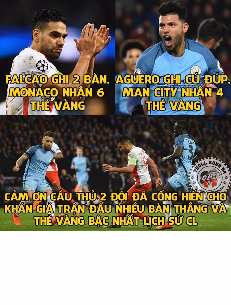 Điều đặc biệt khiến nhiều người chú ý trong trận đấu giữa Man City và Monaco không chỉ bởi danh tiếng, cách tiêu tiền mà còn bởi cả hai đội đều sở hữu các cầu thủ tấn công "hoành tráng" của bóng đá thế giới đó là Aguero và Falcao. Tuy nhiên ngoài những pha tấn công mãn nhãn thì cuộc thư hùng này cũng không thiếu những thẻ vàng.