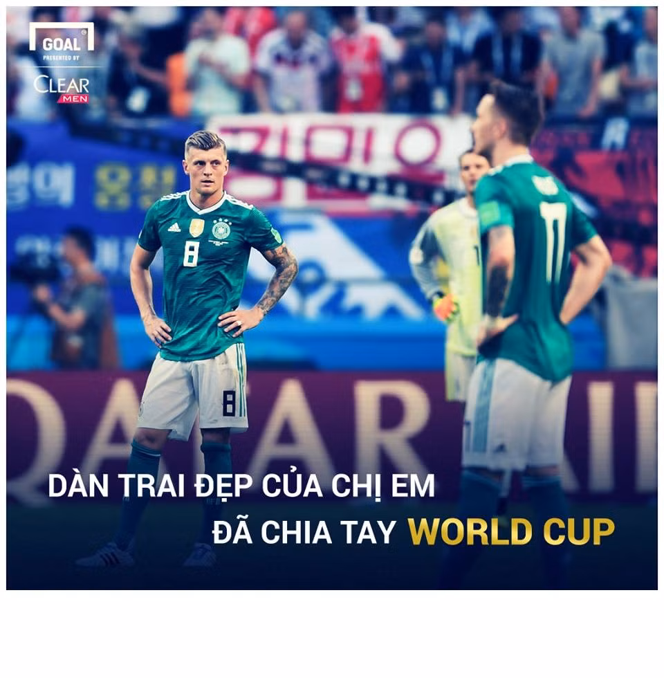 Sau trận thảm bại trước Hàn Quốc, ĐT Đức trở thành tâm điểm của những bức ảnh chế bóng đá mới đây. Với cánh đàn ông, "Cỗ xe tăng" bị loại khỏi World Cup sẽ khiến họ tiếc vì không được xem lối đã từng mê hoặc cả thế giới cách đây 4 năm. Còn với chị em thì đó là không được ngắm dàn trai đẹp của đội tuyển này.