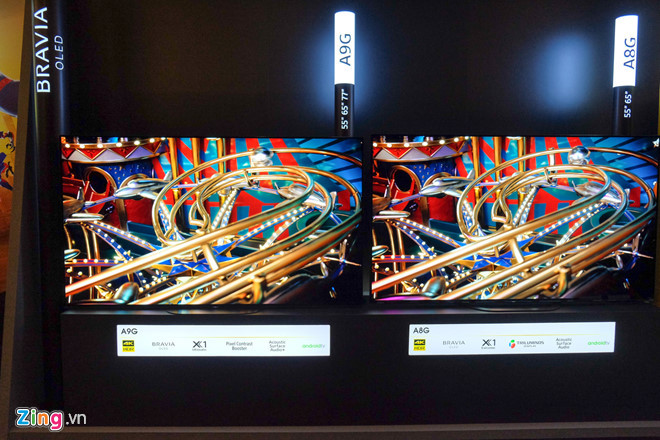 Ngoài A9G, Sony cũng giới thiệu dòng TV OLED A8G. A8G không được trang bị các tính năng hiển thị hình ảnh cao cấp như A9G, nhưng có chân đế kiểu mới phù hợp với các loại soundbar.