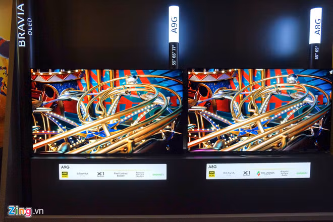 Ngoài A9G, Sony cũng giới thiệu dòng TV OLED A8G. A8G không được trang bị các tính năng hiển thị hình ảnh cao cấp như A9G, nhưng có chân đế kiểu mới phù hợp với các loại soundbar.