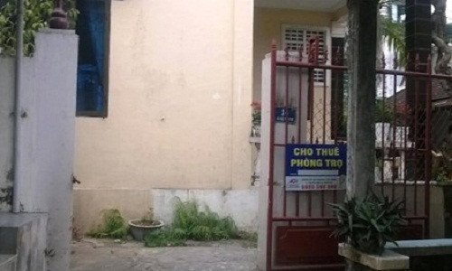 Nhà trọ nơi nam sinh viên L. treo cổ tự tử.