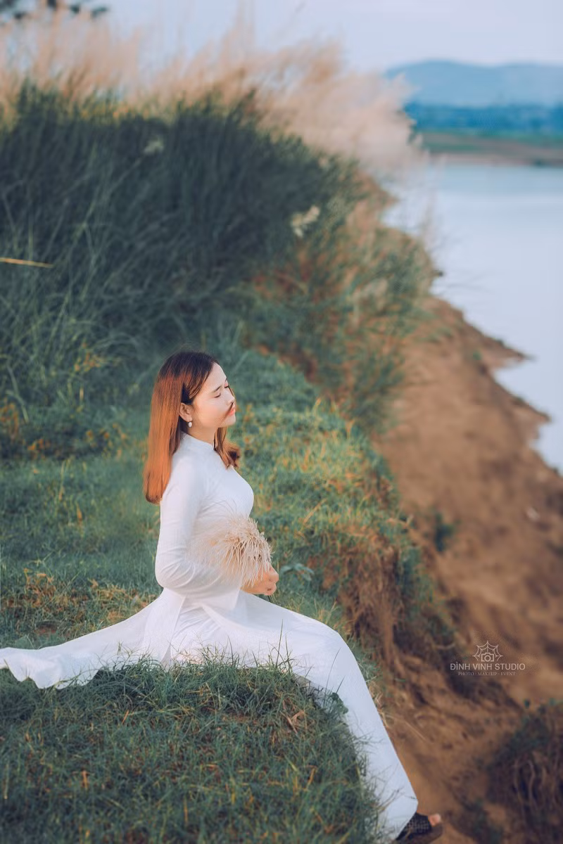 Ở đây chỉ độc mỗi cỏ lau không xen lẫn một cây tạp nào, nên khi mùa lau về cả bãi lau rực sáng một màu trắng bạc.