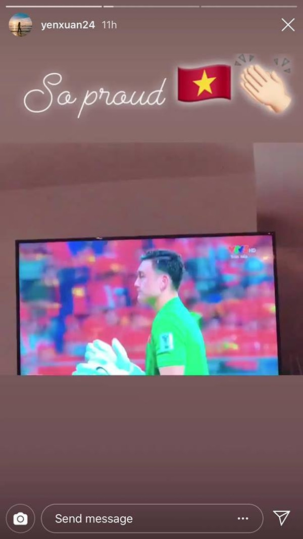 Bạn gái tin đồn của thủ thành Đặng Văn Lâm, Bùi Thị Yến Xuân, đã dùng hai từ "So proud" (quá tự hào) để nói về màn trình diễn của cầu thủ mang hai dòng máu Việt-Nga.