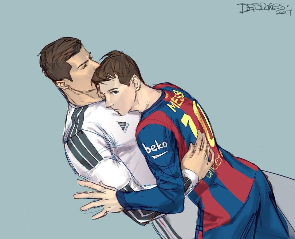 "Không sao đâu, đã có anh ở đây rồi" là câu nói mà Ronaldo dành cho Messi.