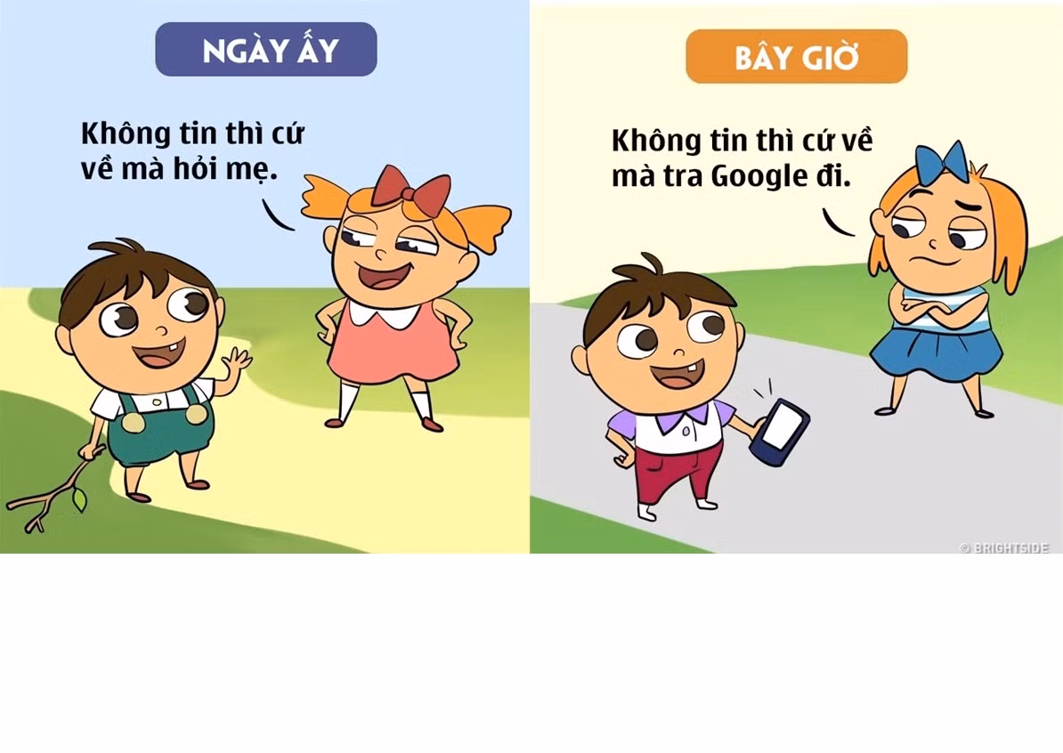 Ngày xưa, mẹ được coi là người thông thái nhưng nay công cụ tìm kiếm google đã thay thế công việc của mẹ.