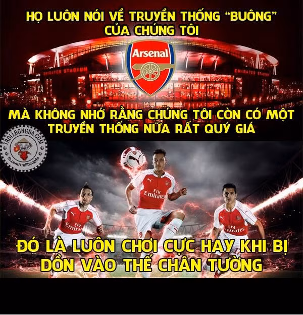 NHM đang thấy Arsenal là một đội bóng có truyền thống "buông" giải nhưng họ không biết rằng những lúc bị dồn vào chân tường, các Pháo thủ lại thi đấu cực hay.
