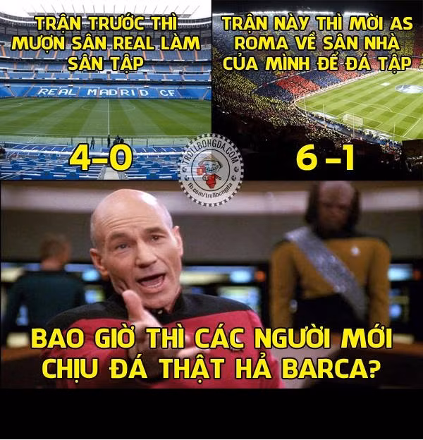 Cuối tuần trước thì Barca đã biến Bernabeu của Real Madrid thành sân tập với chiến thắng 4 sao trong trận cầu siêu kinh điển của bóng đá thế giới. Sau đó 3 ngày, CLB này lại tiếp tục biến sân nhà của AS Roma thành sân nhà của mình với màn dạo chơi bằng chiến thắng 6-1 trước CLB đến từ thủ đô nước Ý tại lượt trận thứ 5 UEFA Champions League 2015/2016.