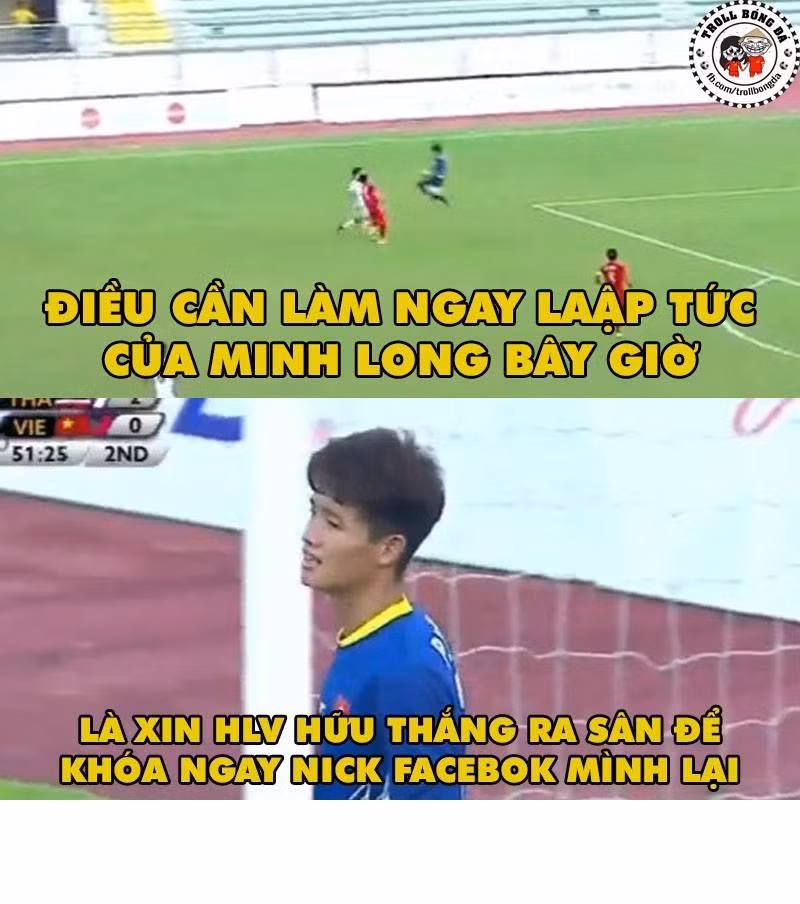 Tránh trường hợp như Tuấn Tài trận đấu tại vòng bảng SEA Games với U22 Indonesia, ngay sau khi mắc sai lầm thủ môn Minh Long nên xin ra nghỉ để khóa Facebook để trách những lời sỉ nhục của dân mạng.