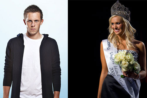 Gylfi Sigurdsson (Swansea City) và Alecandrea Ivarsdottir – Hoa hậu Iceland 2008.