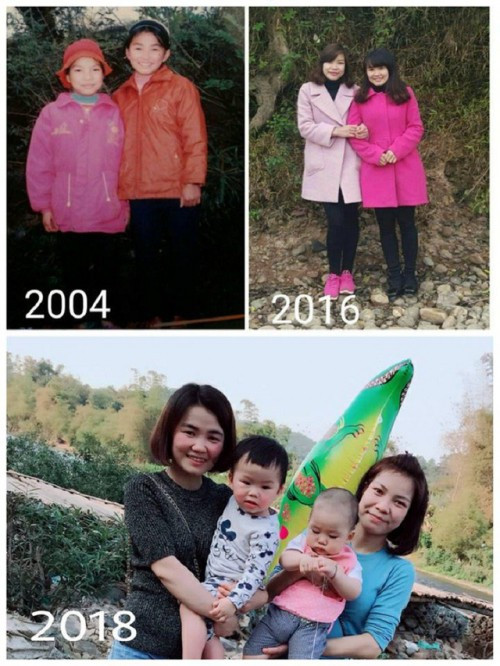 14 năm trôi qua cả hai vẫn còn có thể đứng cạnh nhau thân thiết như ngày nào nhưng giờ trên tay đã có những thành viên nhỏ nhắn như thiên thần.