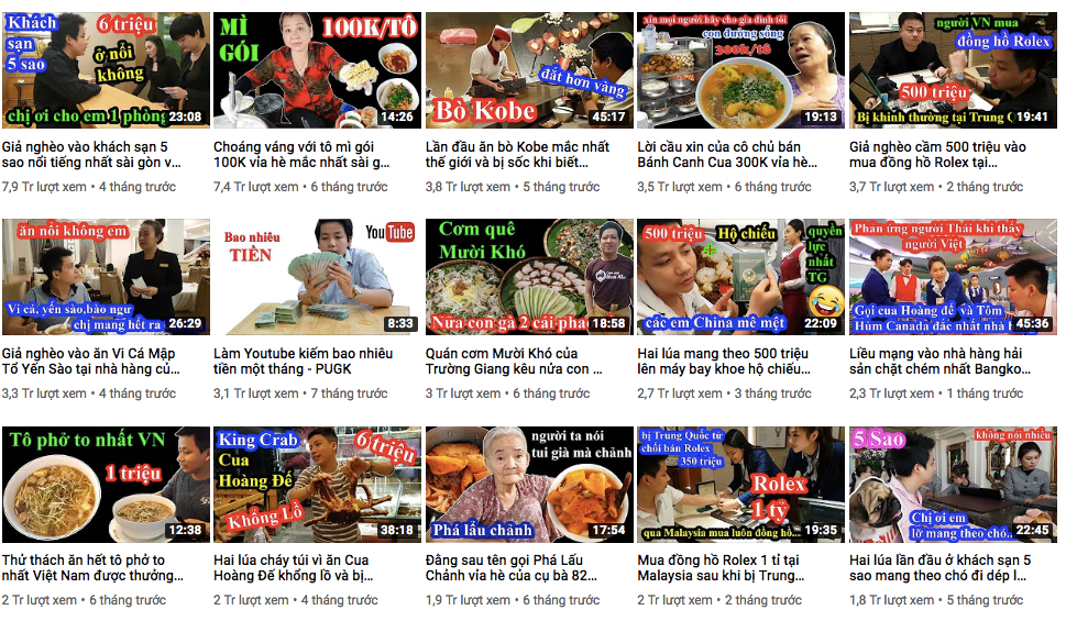 Cuối năm 2018, các video của Khoa Pug liên tục lọt top video thịnh hành. Đặc biệt, đoạn video "Giả nghèo vào khách sạn 5 sao nổi tiếng nhất Sài Gòn và cái kết" đạt top 15 trending của Youtube khi đã gần hai tuần phát sóng.