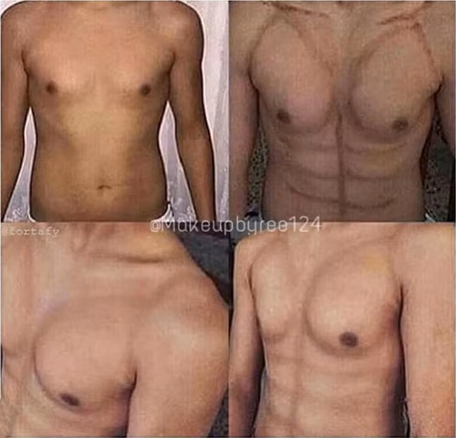 6 múi là mốt của các chàng nhưng đâu cần phải chăm chỉ tập luyện, bạn cũng có 6 múi nhờ hộp phấn tạo khối.