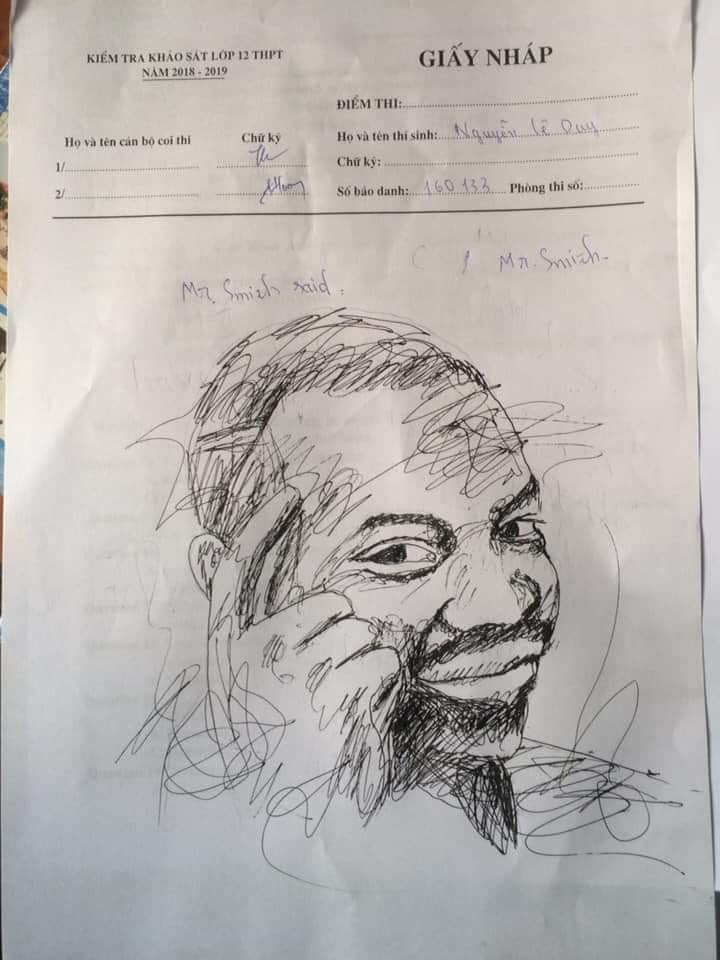 Thay vì dành thời gian vào làm bài thì nhiều thí sinh không làm được bài đã dành thời gian vẽ lên giấy nháp.