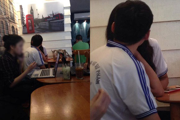 Bước vào những quán cafe, trước mắt nhiều người là hình ảnh một cặp đôi học sinh vẫn còn khoác trên mình bộ đồng phục đang có một cuộc hẹn hò, yêu đương. Điều đó sẽ chẳng có gì nếu như đôi bạn trẻ không vô tư thể hiện nhiều hành động tình cảm quá mức giữa quán khiến những người chứng kiến cảm thấy bất ngờ, "nóng mắt".