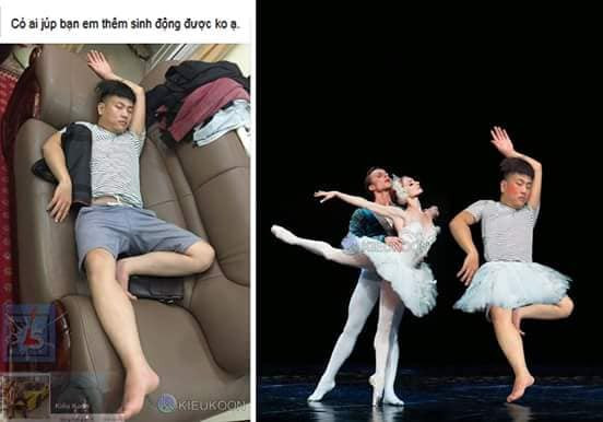 Dáng ngủ bá đạo và không phải ở biển xanh mà là trên sân khấu ba-le.