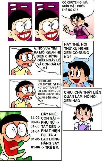 Định nghĩa của Nôbita sau khi xâu chuỗi những ngày lễ.