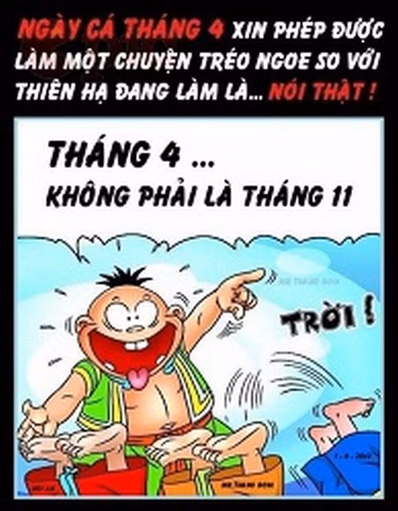 Các bạn bè té xỉu khi Dần béo (truyện Thần đồng đất Việt) nói thật vào ngày 1/4.