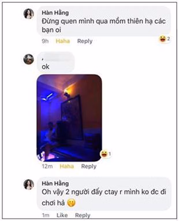 Trên trang cá nhân @han.hang, dân mạng để lại hàng tá bình luận ác ý nhằm "ném đá" hot girl Hàn Hằng khi cho rằng chính cô vào vai "tiểu tam" xen vào chuyện tình cảm của Huyme và bạn gái.