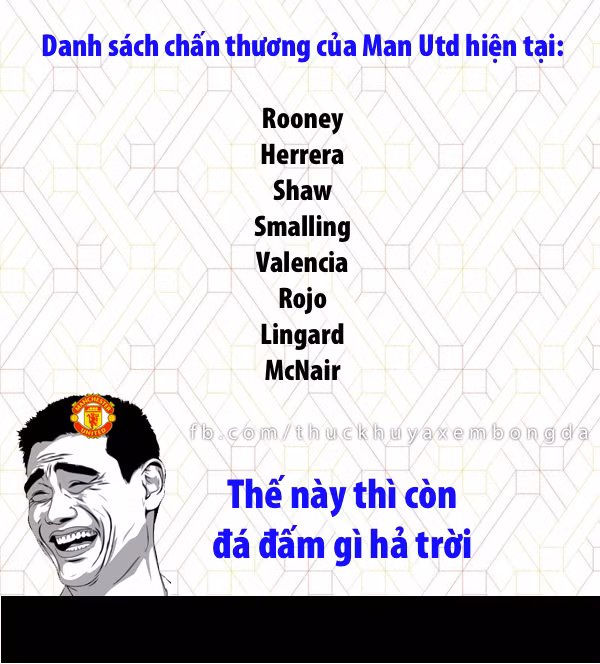Còn với Man United, họ đang rơi vào tình trạng lâm li bi đát khi những trụ cột của họ đều đang là bệnh binh.