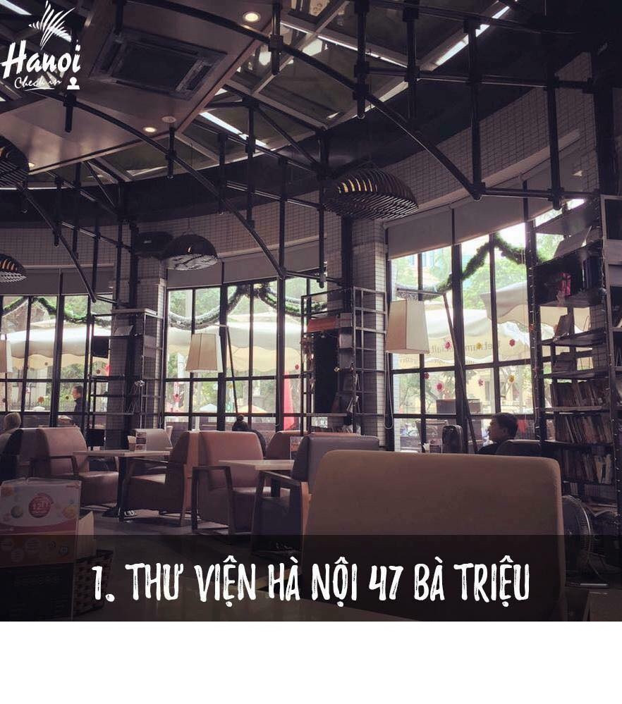 Địa điểm đầu tiên khiến dân mạng phải mê mẩn với việc vừa có không gian học vừa có không gian sống ảo đó là Thư viện Hà Nội (47 Bà Triệu). Tới đây các bạn không chỉ được trau dồi kiến thức bằng những đầu sách mà còn được những bức ảnh sống ảo đẹp tuyệt vời chẳng khác gì một phòng đọc quy mô bên trời Tây.