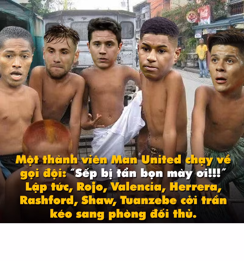 Nhìn thấy thầy thất thế, các cầu thủ M.U cũng chẳng phải vừa đã lao sang ăn thua 1 trận khô máu với người hàng xóm Man City.