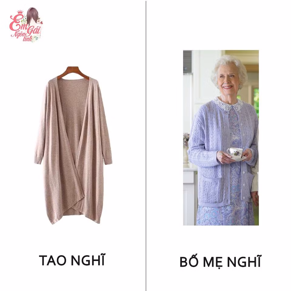 Áo len Cadigan sẽ bị bố mẹ tưởng tượng ra đó là thời trang của bà nội.