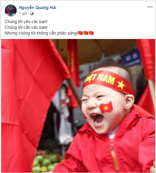 Trước tình hình ngày một nghiêm trọng trước trận đấu cuối cùng tại vòng bảng của ĐT Việt Nam tại vòng bảng AFF Cup, các tuyển thủ ĐT Việt Nam cũng không thể đứng ngoài cuộc.