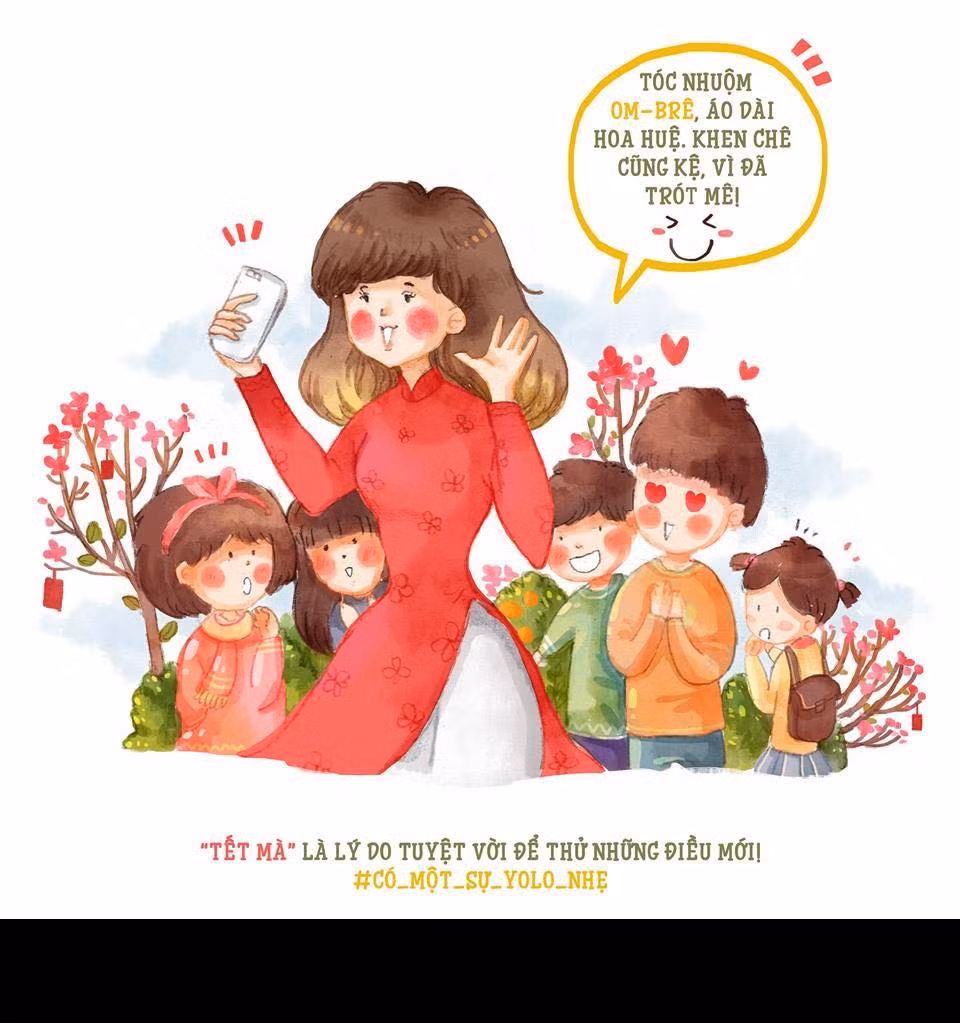 Bên cạnh đó, Tết cũng là dịp để được diện đồ đẹp và thử những điều mới mẻ nhất cho bản thân.