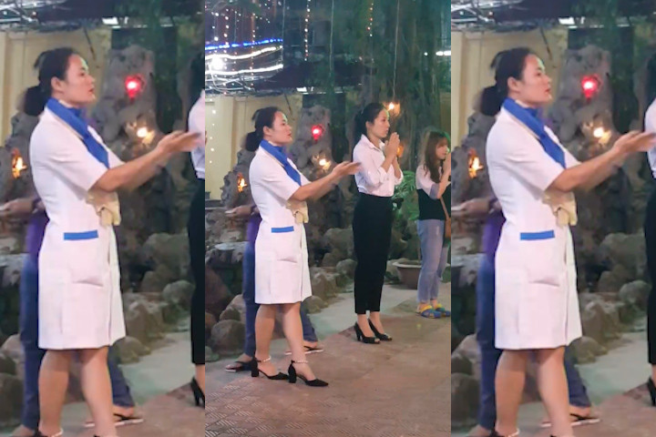 Mới đây trên mạng xã hội, cộng đồng mạng truyền tay nhau một đoạn clip của một cô gái đi chùa. Điều đáng chú ý đó là hành động khấn lễ của cô gái này rất lạ và chưa có ai từng chứng kiến màn đi lễ như "đi bay" vậy.