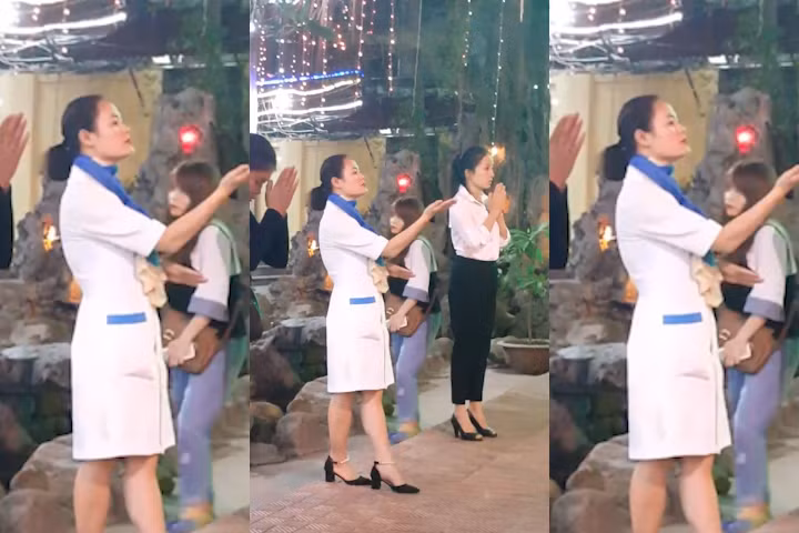 "Tiếp theo sau hành động quạt chả là điệu múa hứng mưa. Có thể năm nay hạn hán, nhiều vụ cháy thương tâm nên phải cầu mưa". Sau khi xem clip, một số dân mạng đã ngồi nghĩ tên cho những điệu múa của cô nàng này.