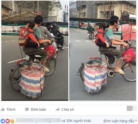 Hình ảnh cha cõng con mưu sinh đã gây xúc động mạnh trong cộng đồng mạng. Nhiều bình luận để lại bày tỏ sự cảm thông, thán phục trước nghị lực phi thường của người cha.