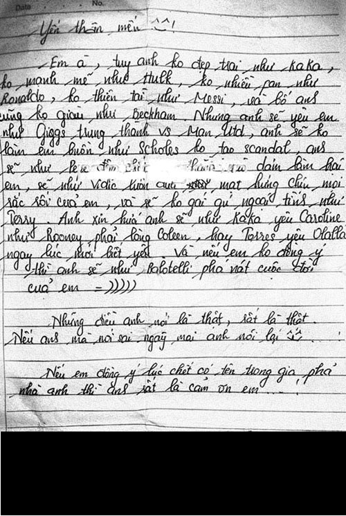 Bức thư tình của anh chàng cuồng bóng đá.