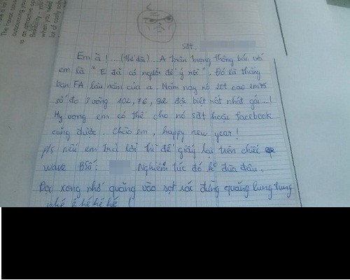 Lá thư tình dễ thương của tuổi học trò.